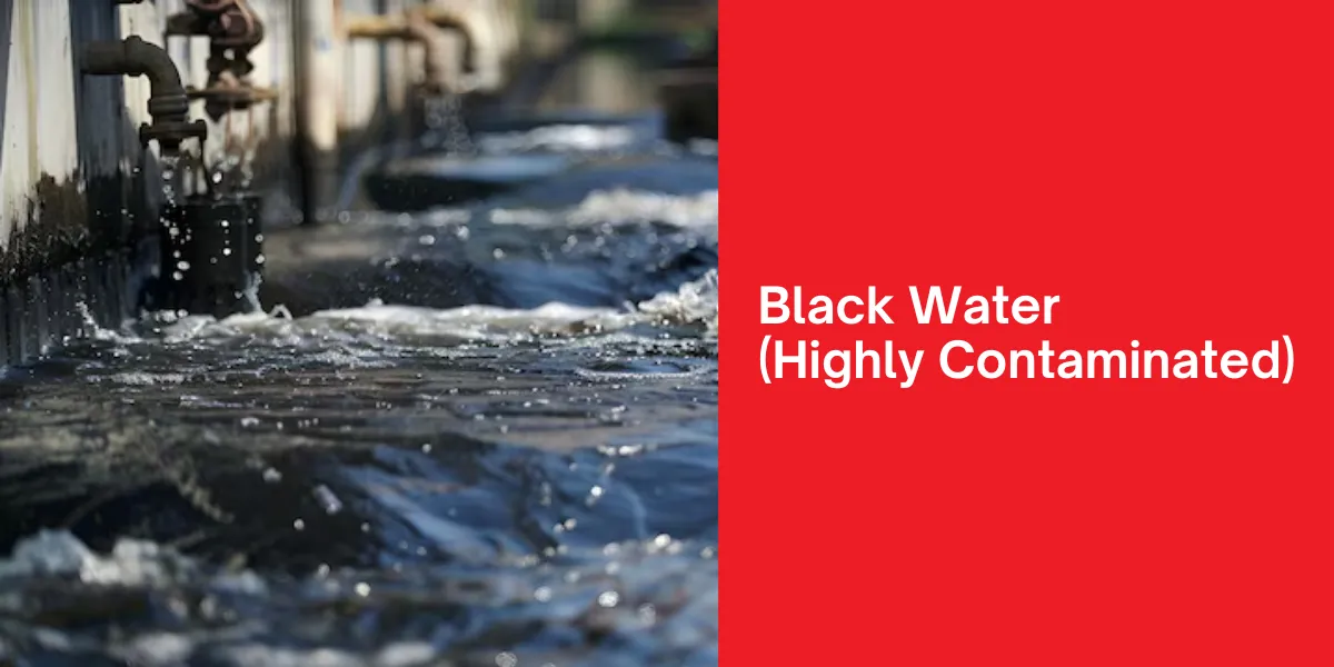 Black Water Highly Contaminated Industrial pipes releasing dark, contaminated water into a body of water, indicating hazardous waste