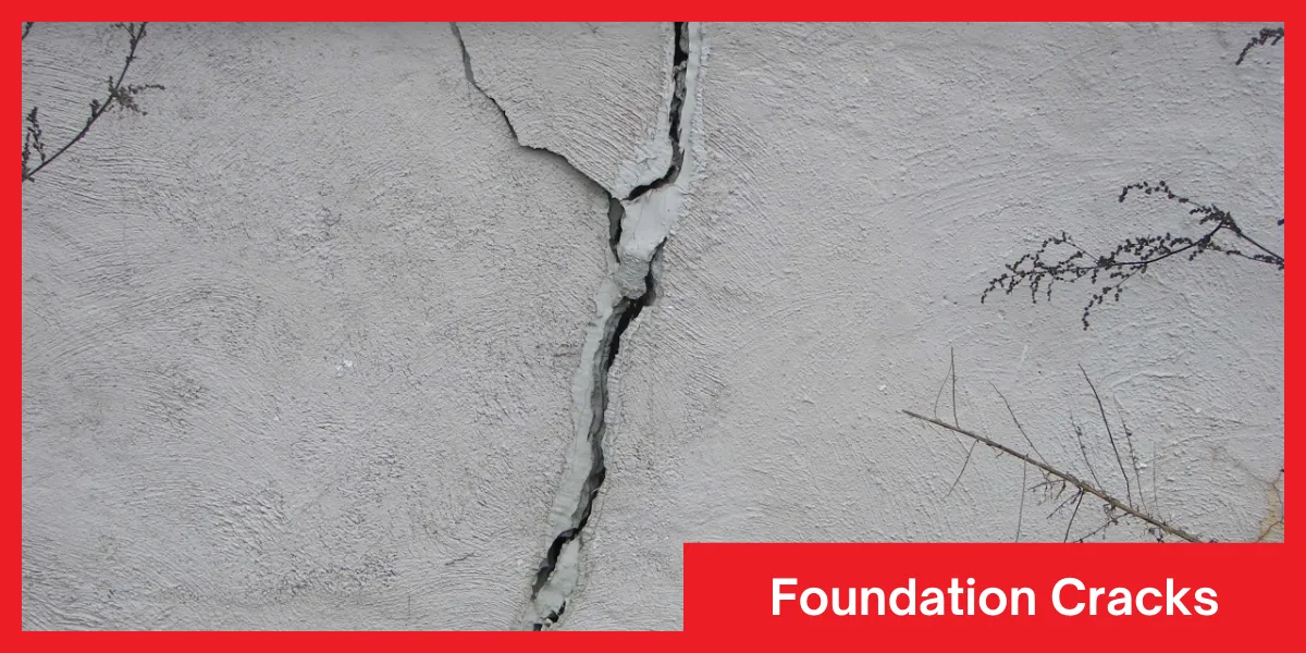 Foundation Cracks Visual representation of foundation cracks and their contribution to water seepage