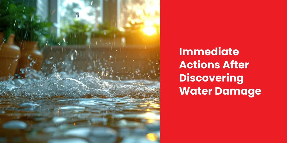 Immediate Actions After Discovering Water Damage Immediate Actions After Discovering Water Damage