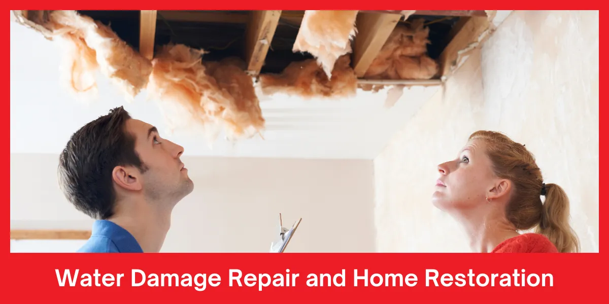 Water damage repair and home restoration process to restore properties after water damage