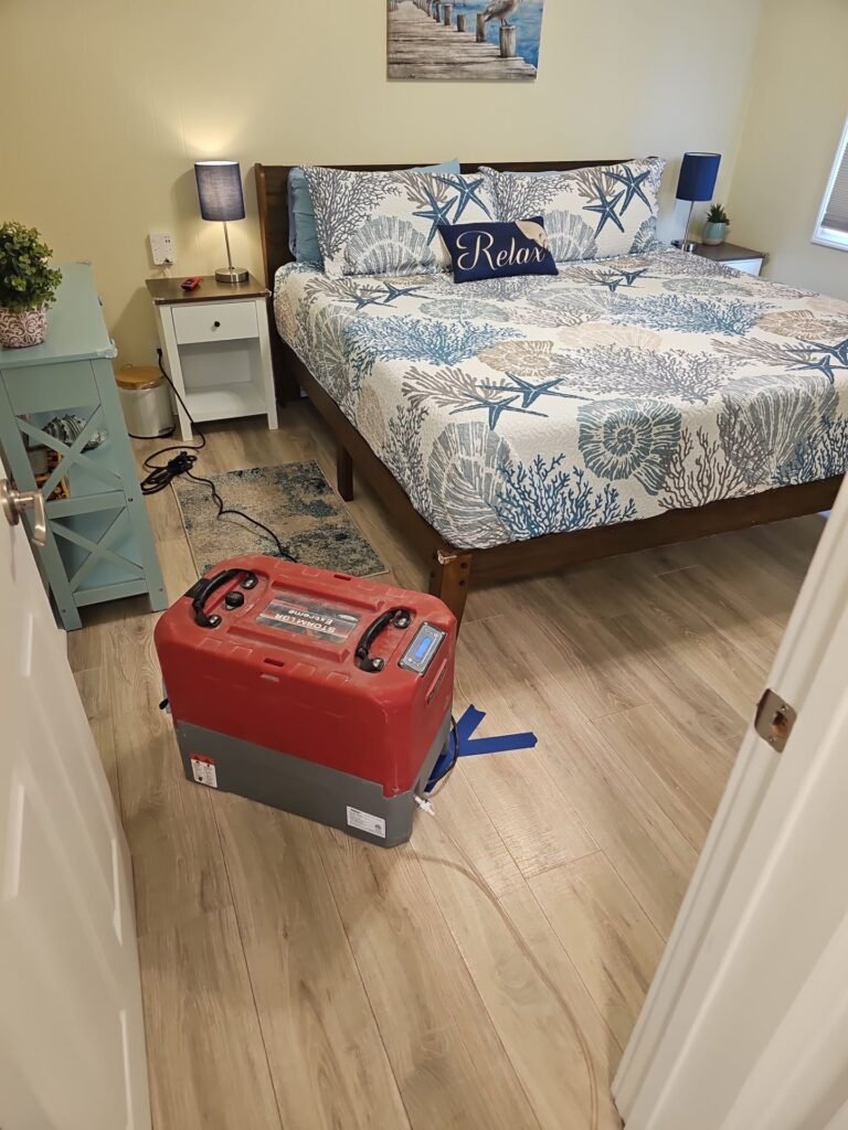 Water extracted from a bedroom floor in a Ventura County home